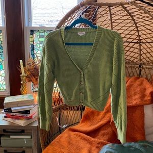 Green Crop Sweater